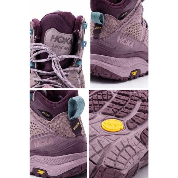 HOKA One Anacapa Mid GTX Hiking Boots Womens 10.5 Gore-Tex Vibram Trail Sneakers - Picture 4 of 5